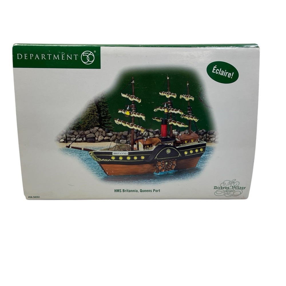 Dept 56 HMS Britannia Queens Port Ship Dickens Village 56.58591 Lighted